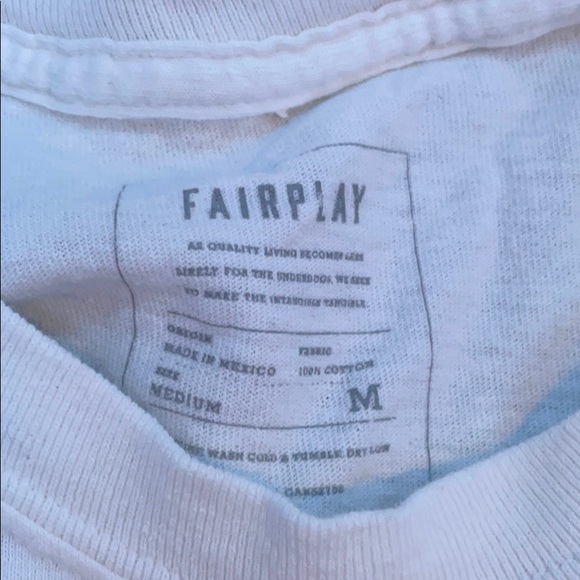 White Fairplay long sleeve tee with “F” and rose❤️ - Picture 3 of 4